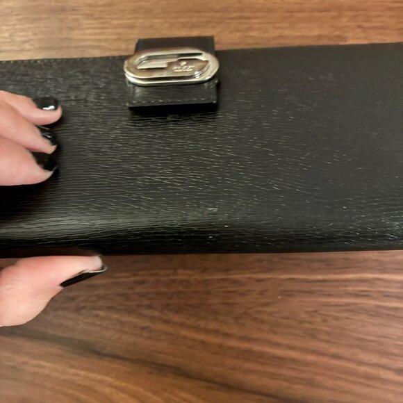 Folding Wallet in Black G Silver Hardware - Picture 2 of 12